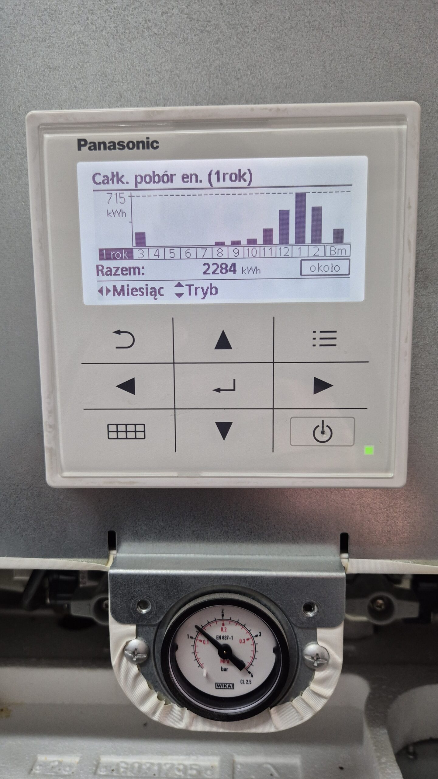 Miesięczne zużycie prądu styczeń pompa ciepła - 714 kWh